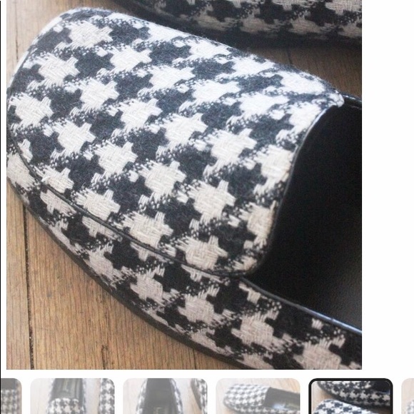 NWOT Vintage Black and White Houndstooth Slip On Loafers. - Picture 4 of 8